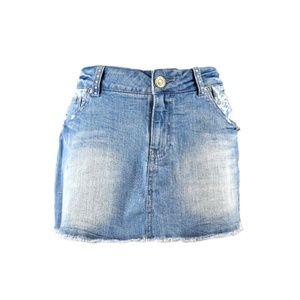 ECKO RED Blue Jean & Lace Mini Skirt